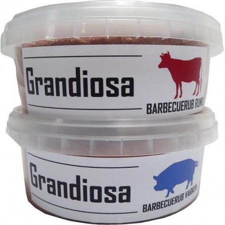 Grandiosa - 2x BBQ rubs - varken - rund - 2x 200 gram - bbq kruiden - dry rub