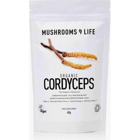 Mushrooms4Life / Cordyceps Paddestoel Extract Poeder Biologisch – 60 gram