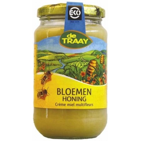 Bloemenhoning crème De Traay - Pot 450 gram - Biologisch