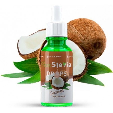 Stevia Drops Cocos 50ml Suikervervanger, PureStevia - Stevia druppels - Flavor drops - Bewuste voeding, Lekker Verfrissend !