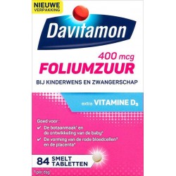 Davitamon Foliumzuur met Vitamine D - Voor -en tijdens zwangerschap - Voedingssupplement - 84 stuks
