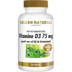 Golden Naturals Vitamine D3 75 mcg (360 softgel capsules)