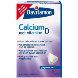 Davitamon Calcium + vitamine D - mint  - 60 stuks