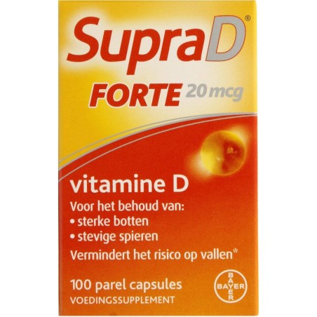 Supra D Forte, voor sterke botten en spieren, 100 parelcapsules