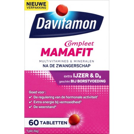 Davitamon Mamafit - multivitamine voor na de zwangerschap - helpt je om aan te sterken na de bevalling - 60 tabletten