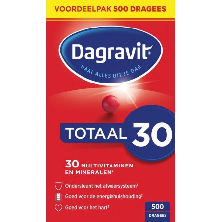Dagravit Totaal 30 Multivitaminen Voedingssupplement - 500 tabletten