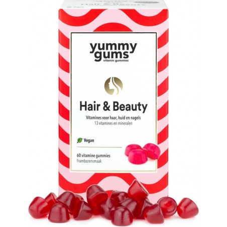 Yummygums – Hair & Beauty haar vitamine -  60 gummies - 3000 mcg biotine - vegan