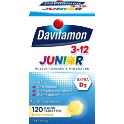 Davitamon Junior 3+ kauwvitamines - banaan - multivitamine - 120 tabletten