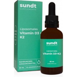 Vitamine D3 + K2 Supplement Liposomaal van Sundt© 60 ml - Gluten-vrij - Suikervrij