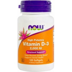 Vitamine D3, 2000 IE (120 Softgels) - Now Foods