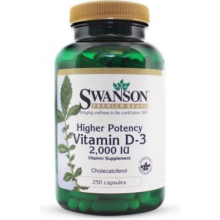 Swanson Health High Potency Vitamine D-3 2000IU - 250 capsules