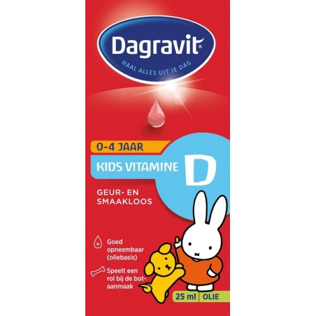 Dagravit Kids Vitamine D 0 - 4 jaar Voedingssupplementen - 25 ml - Druppels