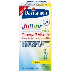 Davitamon Junior 3+ Omega-3 Visolie - voedingssupplement - 60 capsules