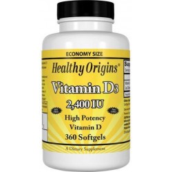 Vitamine D3, 2400IU, 360 softgels, Healthy Origins