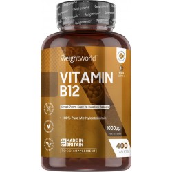 WeightWorld Vitamine B12 - 1000 mcg 400 tabletten  - 1+ jaar voorraad