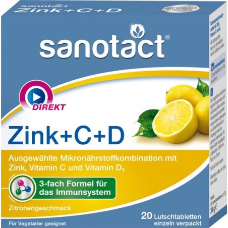 Zuigtabletten Zink + C + D  - 20 Tabletten