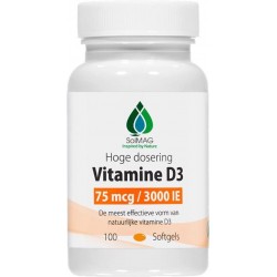 SoLMAG Vitamine D3 3000 IE -100 softgels - Hoog gedoseerd voedingssupplement.