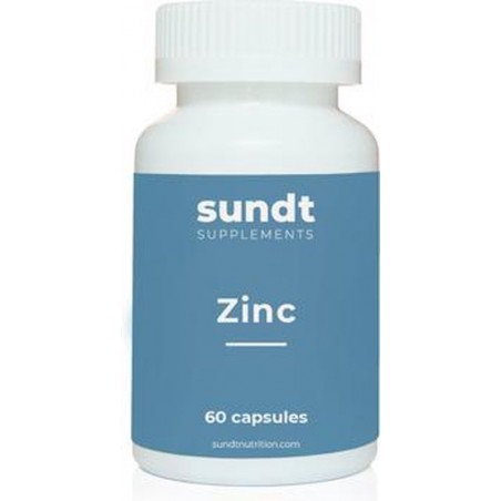 Zink Capsules Supplement van Hoge Kwaliteit van Sundt© met MCT olie - 60 capsules - Suikervrij - Gluten en lactose-vrij