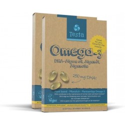 Testa Omega 3 Algenolie. Hoogste concentratie Vegan Omega-3 DHA 250mg. 120 Capsules Plantaardig