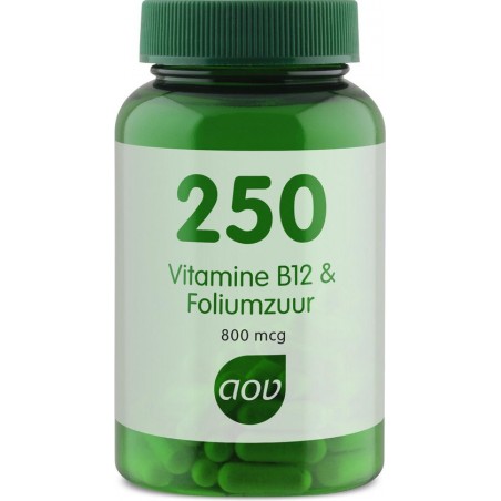 AOV 250 Vitamine B12 & Foliumzuur 800 mcg Voedingssupplementen - 60 vegacaps