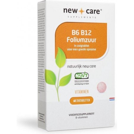 New Care B6 B12 Foliumzuur Vitaminen - 60 Zuigtabletten - Vitaminen