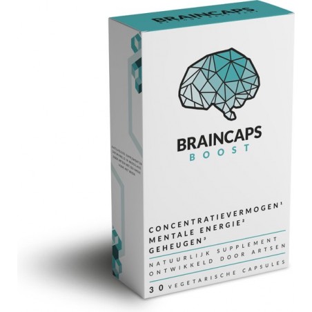 Braincaps Boost – Prestatie & Concentratie - 100% natuurlijke oppepper - 30 capsules