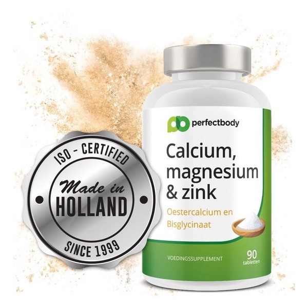 Calcium, Magnesium En Zink Tabletten - 90 Tabletten - PerfectBody.nl