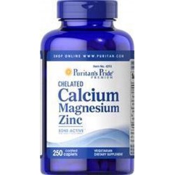 Puritan's pride Chelated Calcium 1000 mg - Magnesium 400 mg & Zinc 25 mg - 250 caplets