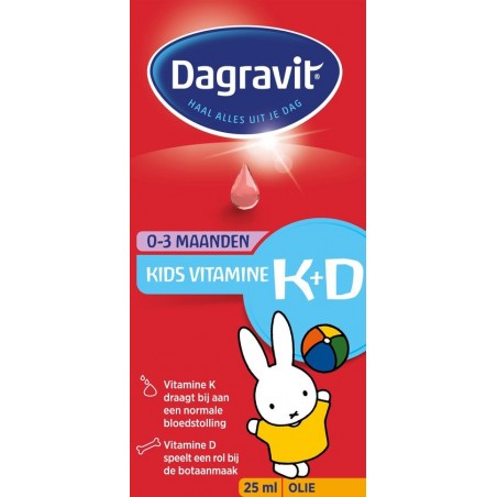 Dagravit Kids Vitamine K+D 0 - 3 maanden Voedingssupplement - 25 ml - Druppels