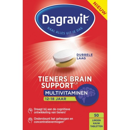 Dagravit Tieners Brain Support Multivitaminen - 50 kauwtabletten
