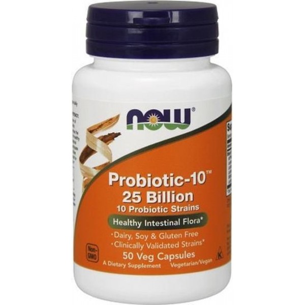 Now Foods Voedingssupplementen Probiotica, 10 - 25 miljard (50 vegetarische capsules) - Now Foods