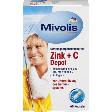 Vitamine C met Zink - 60 Capsules - Zink + C - Vitamine C en Zink - Glutenvrij - Lactose-vrij - Made in Germany