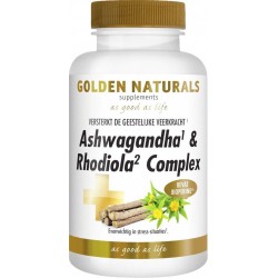 Golden Naturals Ashwagandha & Rhodiola Complex (60 vegetarische capsules)