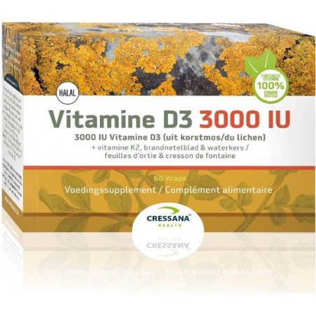 Cressana Vitamine D3 3000IU & K2 plantaardig