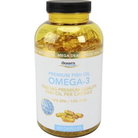 Premium Fish Oil 300 Capsules| Vis Olie Pil | Omega 3 Capsule | Visolie Pillen