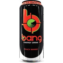 Bang Energy Drink -  BCAA Aminos zonder zuiker - 12x 500ml  - Peach Mango