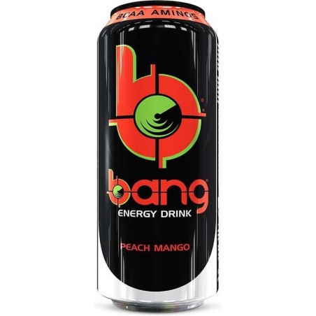 Bang Energy Drink -  BCAA Aminos zonder zuiker - 12x 500ml  - Peach Mango