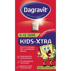 Dagravit Kids-Xtra 6-12 jaar Multivitaminen Voedingssupplement - 120 Kauwtabletten