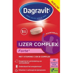 Dagravit Ijzer Complex Forte Voedingssupplement - Framboos - 48 kauwtabletten