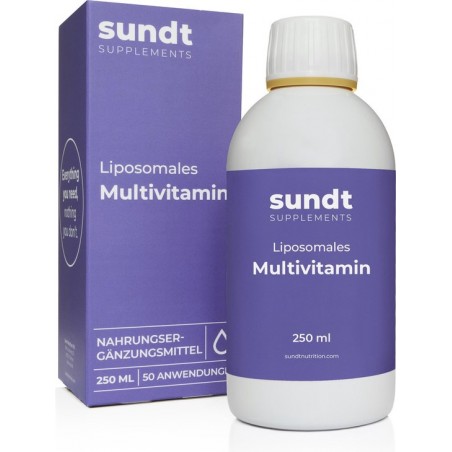 Multivitamine Liposomaal Vegetarisch Voedingssupplement  250 ml - Sundt® - Suikervrij - GMO-vrij