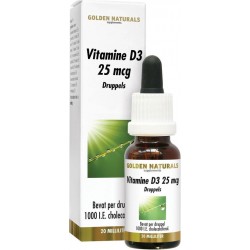 Golden Naturals Vitamine D3 25 mcg druppels (20 milliliter)