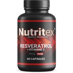 Nutritex Nutrition Resveratrol 100mg + Vitamine C  100% Natuurlijk! (Bevat geen kunstmatige "Trans-resveratrol"
