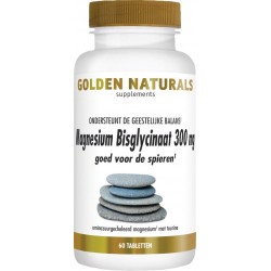Golden Naturals Magnesium Bisglycinaat 300 mg (60 veganistische tabletten)