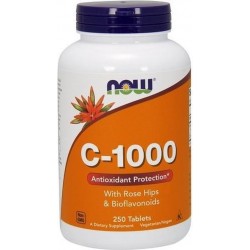Now Foods Vitaminen Vitamine C-1000 met Rozenbottel en Bioflavonoiden (250 Tabletten) - Now Foods