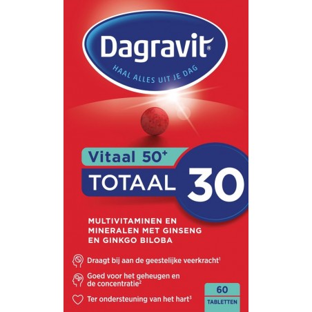 Dagravit Vitaal 50+ Totaal 30 Multivitamine Voedingssupplement - 60 Tabletten