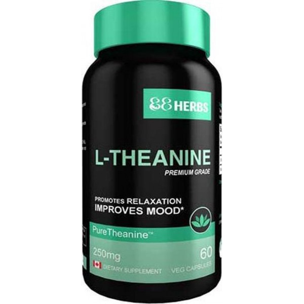 L-Theanine 250 mg ★ 88Herbs ★ Verhoogt de Focus ★ 60 capsules zonder toevoegingen ★ Supplement
