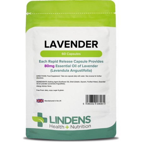 Lindens - Lavendel etherische olie 80mg - 60 capsules