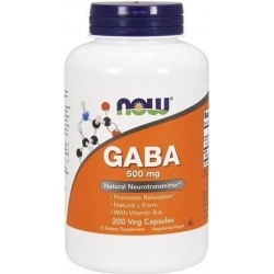 GABA with Vitamin B6, 500mg - 200 vcaps, NOW foods