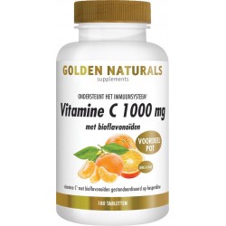 Golden Naturals Vitamine C 1000 mg met bioflavonoïden (180 veganistische tabletten)