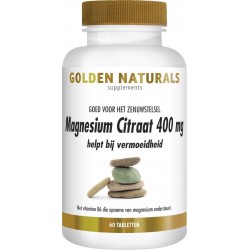 Golden Naturals Magnesium Citraat 400 mg (60 veganistische tabletten)